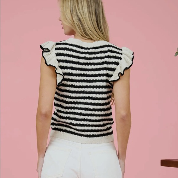 NWT Blu Pepper Ruffle Knit Top - Picture 2 of 3